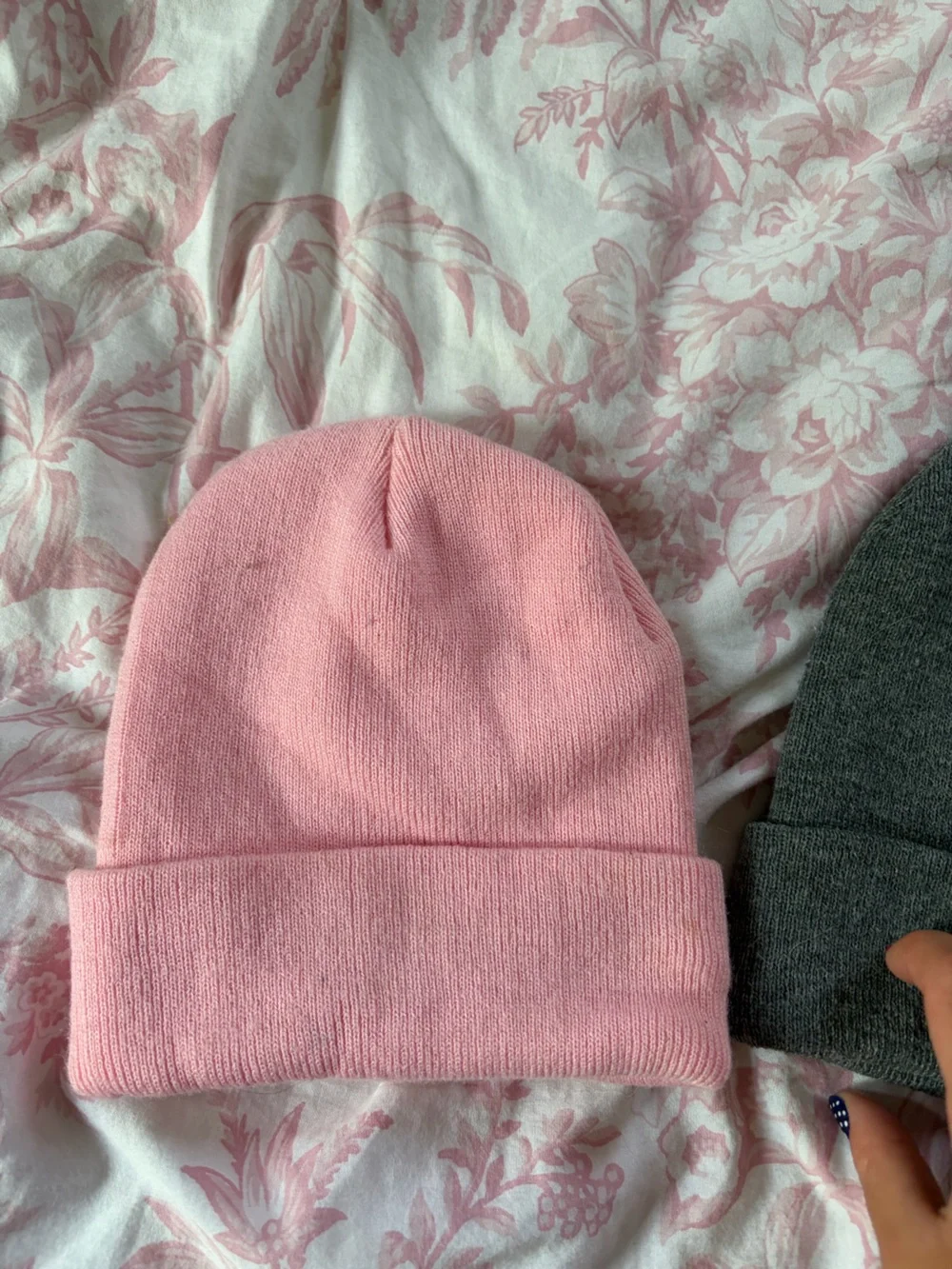 The North Face Kids Pink & Gray Logo Beanie Duo